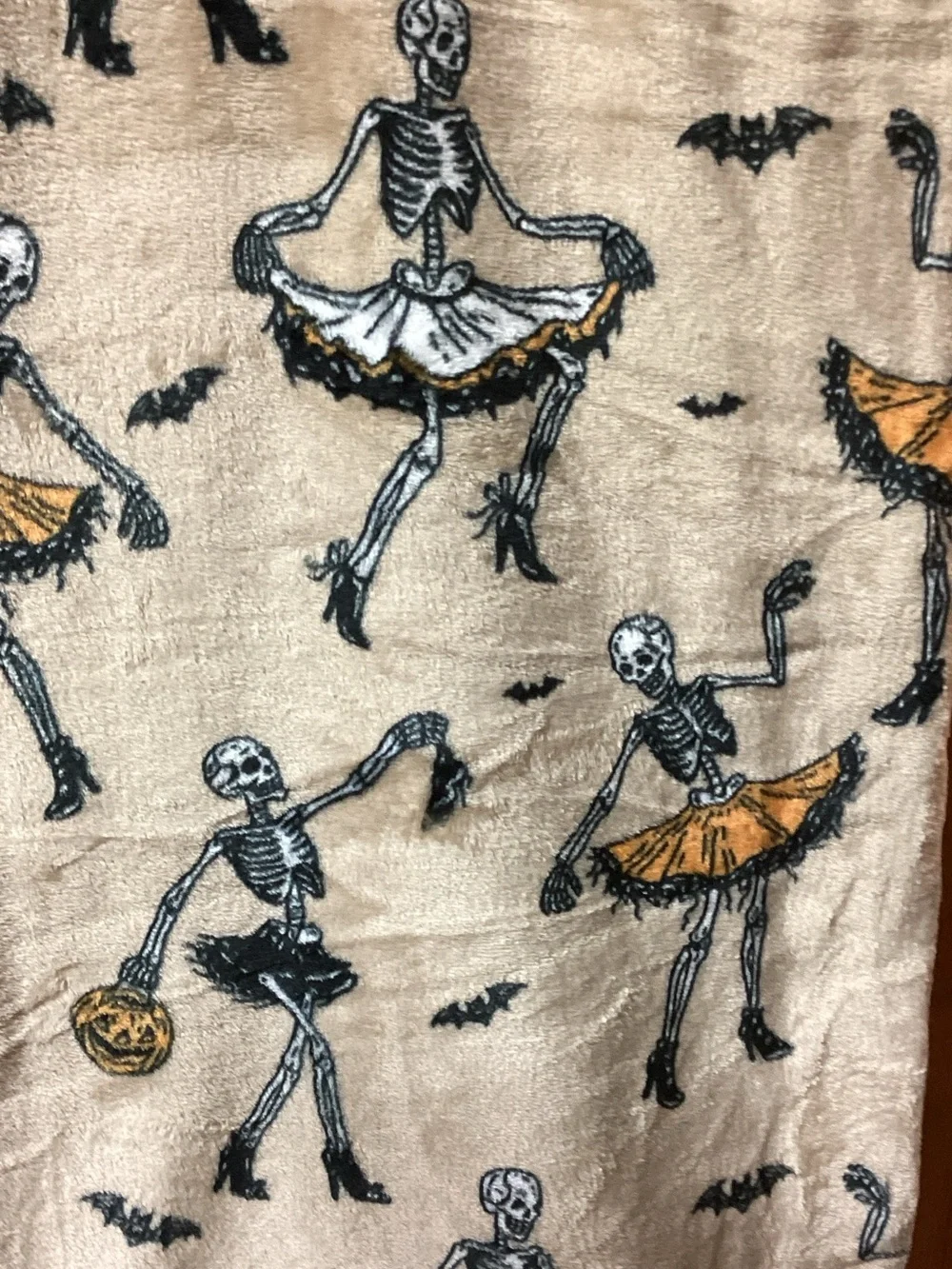 Halloween Skeleton Ballerina Throw Blanket